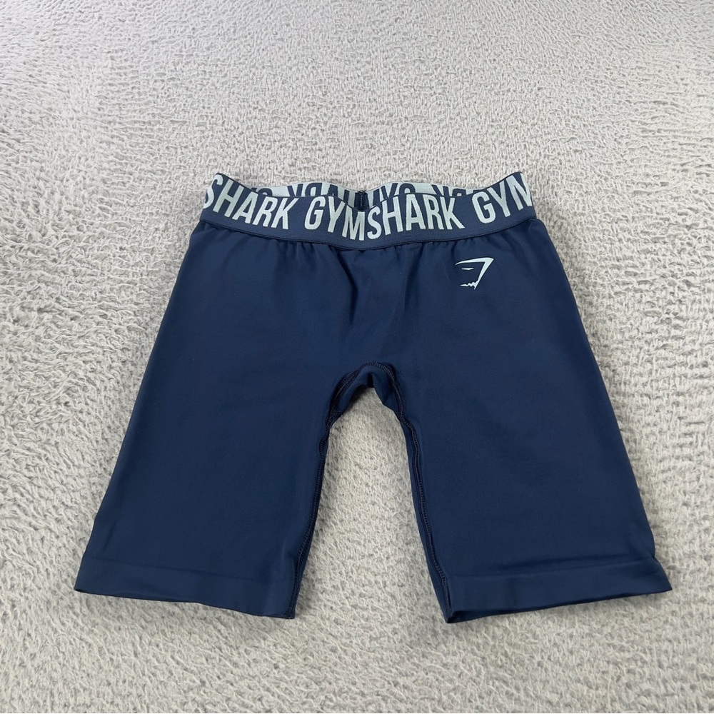 Gymshark Fit Seamless Cycling Shorts Womens Small Blue Athletic Workout Gym Yoga